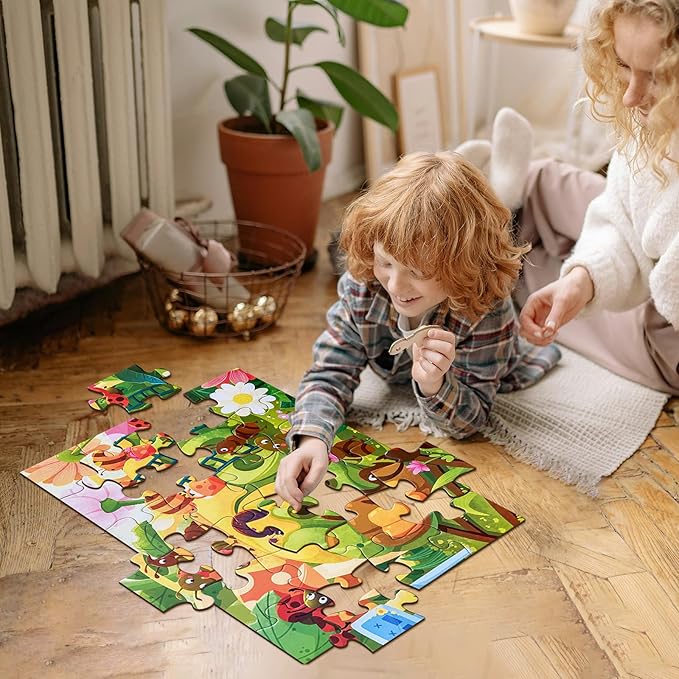 Jumbo Floor Puzzle for Kids,Large Jigsaw Puzzles 24 Piece for Kids Ages 3-5 (Busy Ants)