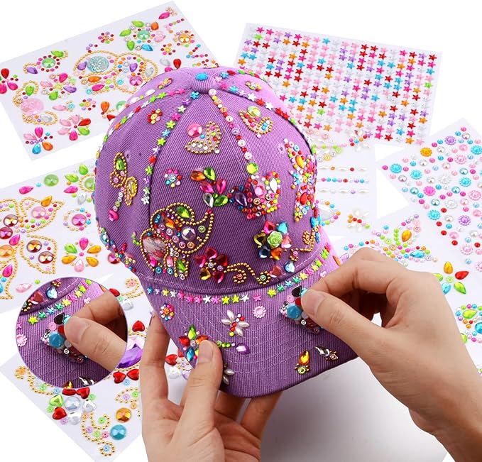 Coosilion Gifts for Girls 4 5 6 7 8 9 10 12 Years Old-Decorate Your Own Baseball Cap with Cute Stickers, Arts & Crafts for Girls Ages 6-12, Birthday Gifts & Back to School Supplies for Kids
