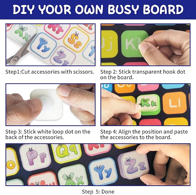 Montessori Busy Board for Boys 1 2 3 4 Year, Sensory Toys for Toddlers 1-4, Ideal for Travel and Preschool - ABCs, 123s, Shapes, Colors, Animals, Weather, Birthday Gifts