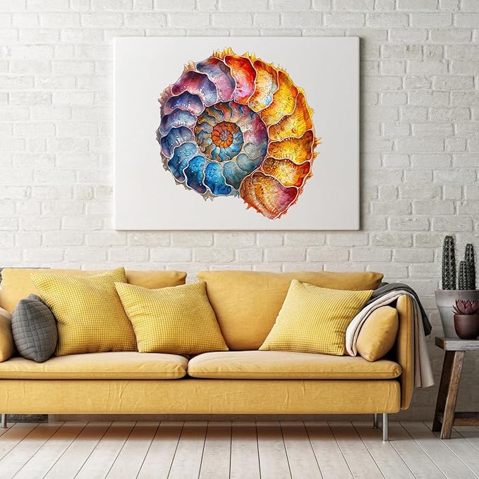 Ruikiyart Wooden Puzzles for Adults, 5MM 200 Pieces Seashell Jigsaw Puzzles Conch Unique Shape Puzzles Gift for Kids and Adults on Birthday,Thanksgiving,Christmas (10.8"x11.2")