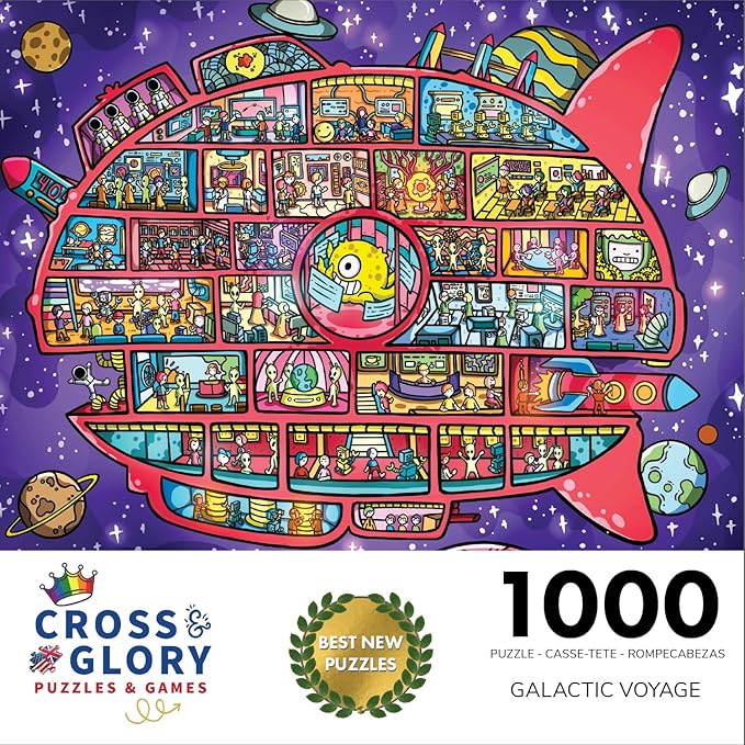 Cross & Glory - Galactic Voyage - 1000 Piece Jigsaw Puzzle for Adults & Kids 12+ | The Magic Space Adventure | Perfect for Puzzle Enthusiasts