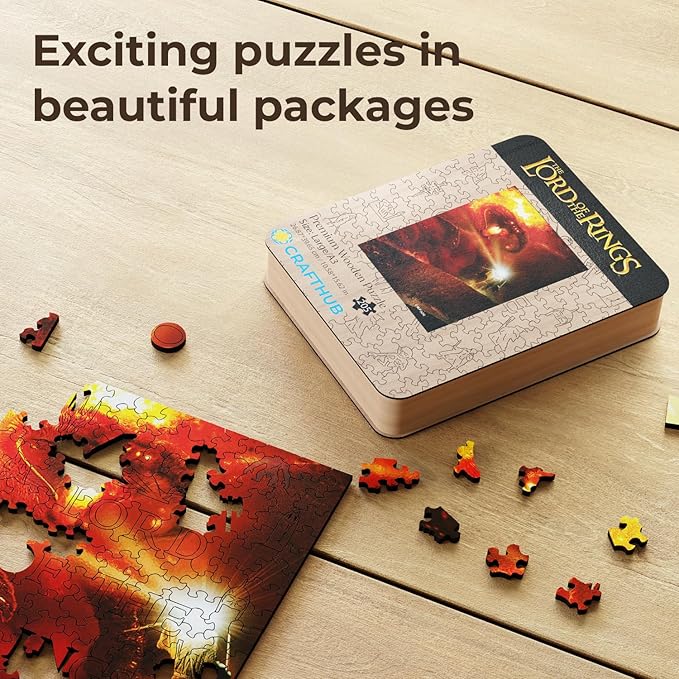 Crafthub Lord of The Rings Wooden Puzzles for Adults – A2 Size with 511 Pieces Wood Puzzles – You Shall Not Pass – Jigsaw Puzzles with Unique Shapes – 21.8" x14.8"