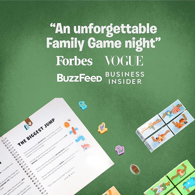 Uzzle Tales Bricklewood Valley - Story Dice Game for Kids – Creative Storytelling & with 12 Story Cubes, Storybook & Character Pawns – Engaging Brain Game for Kids Ages 4