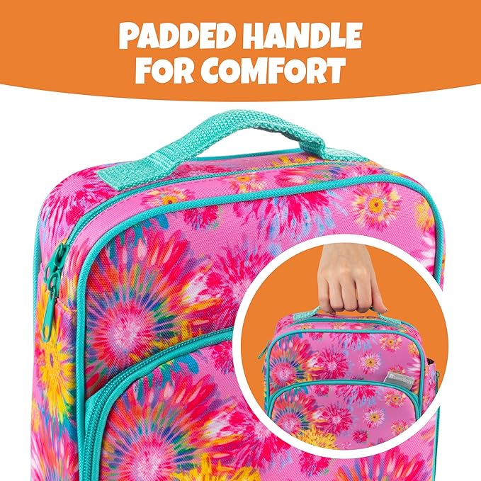 Kids Insulated Lunch Box w Snack Pocket & Expandable Water Bottle Holder For Girls- Waterproof Lunchbox Tote Keeps Food Hotter or Colder Longer - Reusable Back to School Bag Fits Most Bento Containers