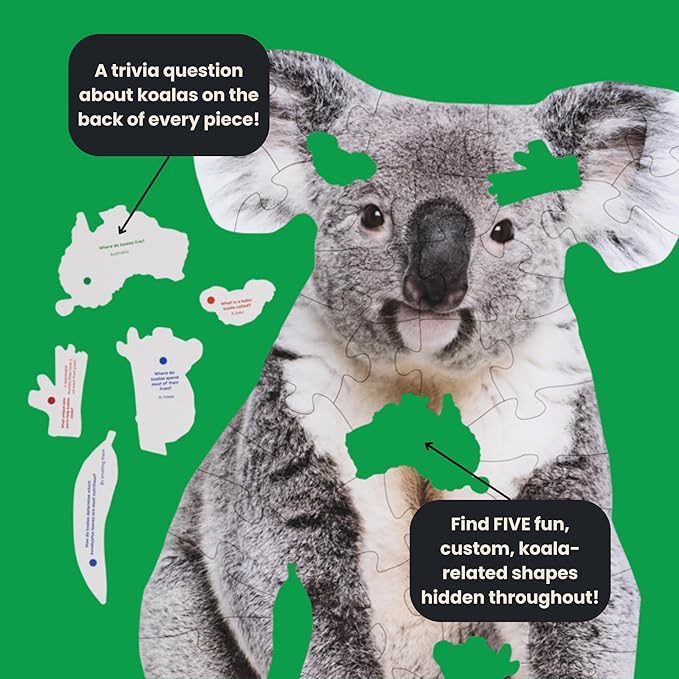 Koala Floor Puzzle– 50 pcs Life Size Jigsaw Puzzles for Adults, Teens & Kids, Animal-Themed Montessori Toys & Toddler Puzzles, Educational Activities for Children Ages 3+, 24x36