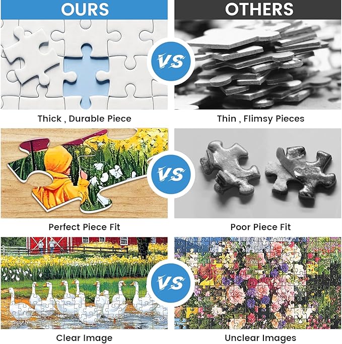 500 Pieces Jigsaw Puzzles for Adults, Farm Animal Puzzle for Adults Children Seniors, Children Playing on Rainy Puzzle 500 Pieces, Gift for Birthday, Home Decor, Fun for Family(20.5 * 15 in)