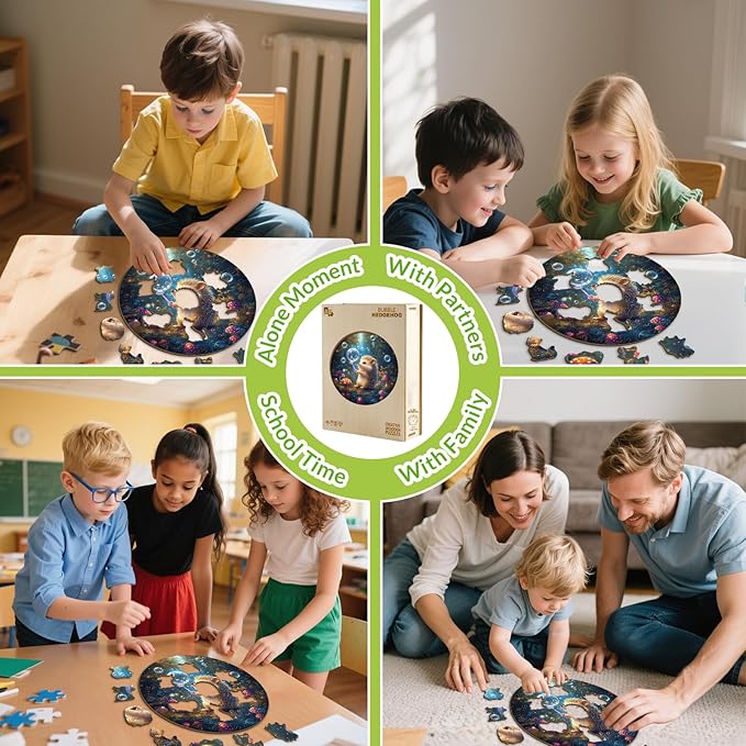 Wooden Puzzles for Kids Ages 4-6 - Bubble Hedgehog 50 Pieces Children Puzzles - Large Pieces Kids Puzzle with Unique Shapes - Educational Puzzles Toys for Boys and Girls (11.4 * 11.4 in)