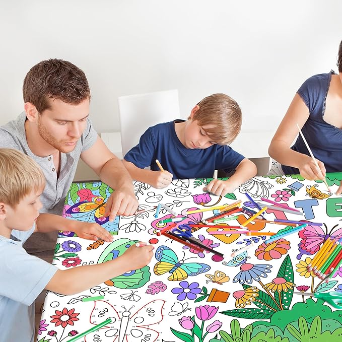 Butterfly Birthday Party Giant Coloring Poster - 31.5X 72 Inches - Versatile Classroom Wall Décor & Butterfly Birthday Decorations-Poster or Table Cover for School Parties and Special Events