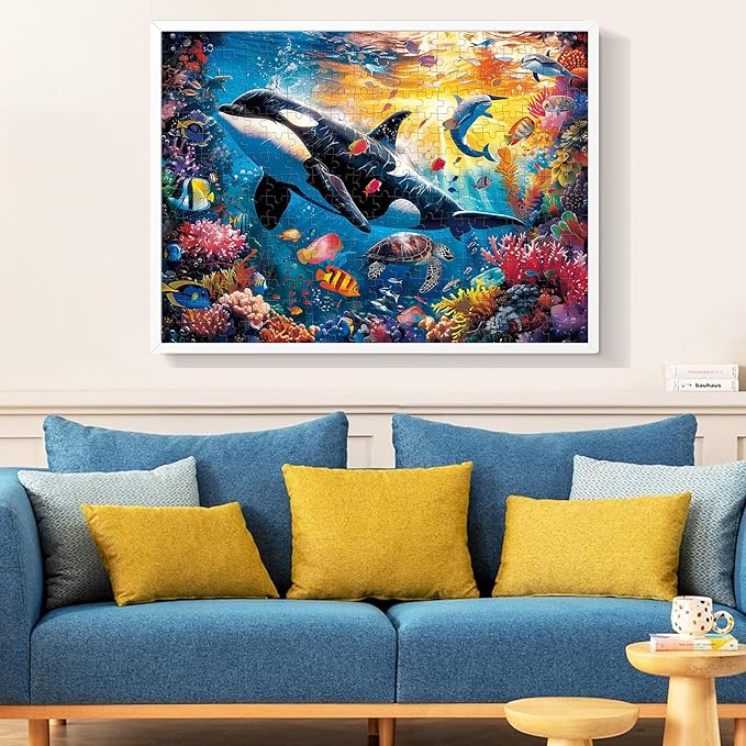 300 Piece Puzzles for Adults and Kids, Jigsaw Puzzle, Undersea World Jigsaw Puzzles, Home Decor Birthday Party Gift Toy, Fun and Challenging Family Games, 20.5x15IN