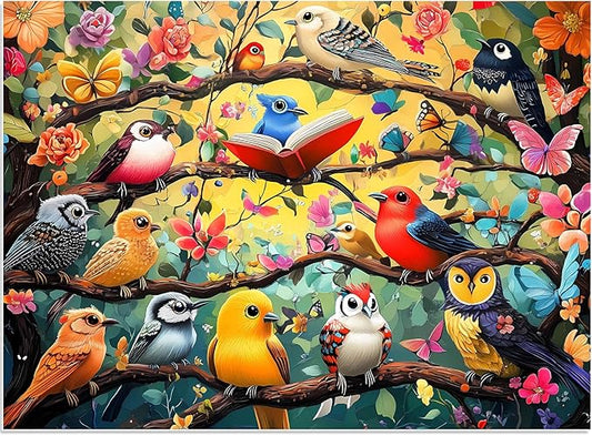 500 Piece Puzzles for Adults, Art Birds Jigsaw Puzzles for Adult 500 Pieces, Recycled Cardboar Challenge Puzzle Kids Seniors Friends for Gift Birthday Party Games Family, 20.5"x15" Dust Free Puzzle
