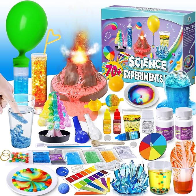 UNGLINGA 70+ Experiments Science Kit for Kids, Chemistry Set, Educational Toys Gifts Idea for Boys and Girls Birthday Christmas S.T.E.M Toy Project