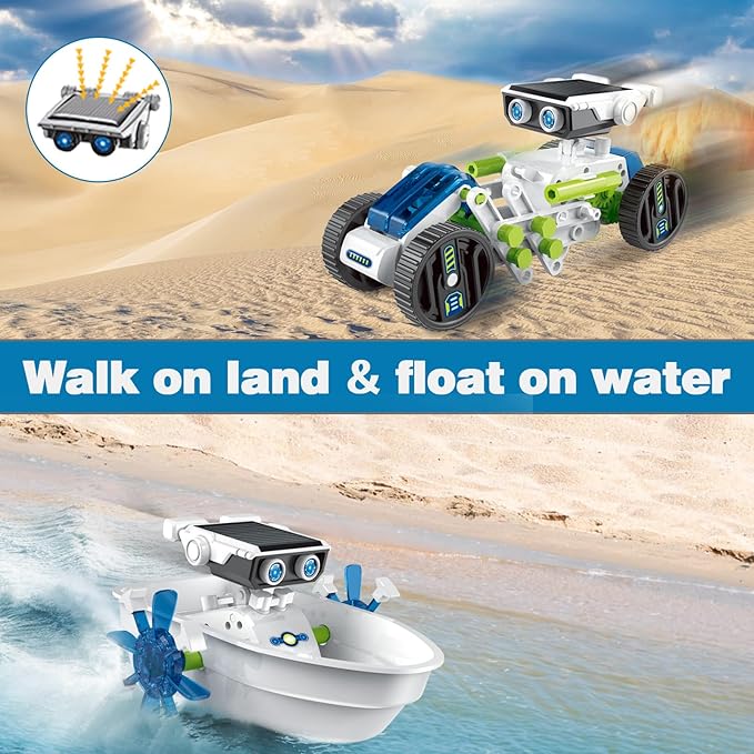 12-in-1 Solar Robot Kit for Kids 8-12, STEM Projects for Kids, DIY Building Toy Set & Science Kits for Kids Age 8-12 Boys & Girls Birthday, Green