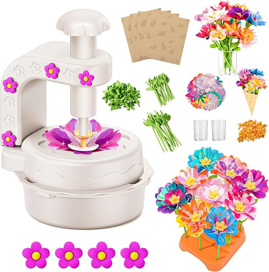 Fabric Flower Bouquets Toys,DIY Craft Kits for Kids,Arts and Crafts Toy for 3+ Year Old Girls,Flowers Market Toy,Build Your Flower Bouquet,Educational Preschool Learning Toys for Birthday,Christmas