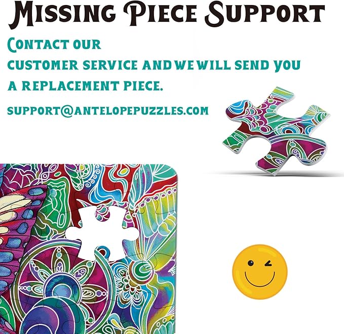 Antelope - 1000 Piece Mandala Puzzle for Adults, Mandala Morphe Jigsaw Puzzles 1000 Pieces,1000 Piece Round Puzzles, Butterfly Puzzles, High Resolution, Matte Finish, Smooth Edging, No Dust