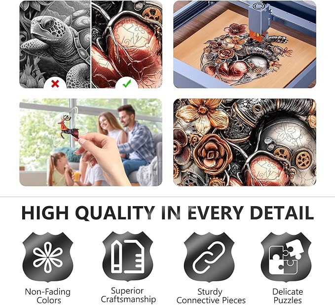 Wooden Puzzles for Adults, Mechanical Heart Wooden Jigsaw Puzzle, Unique Shaped Wood Puzzles Adult, Fun Gifts for Friends and Family, Heart Puzzle Home Decor (XL-18.2 * 14.6in 390 Pieces)