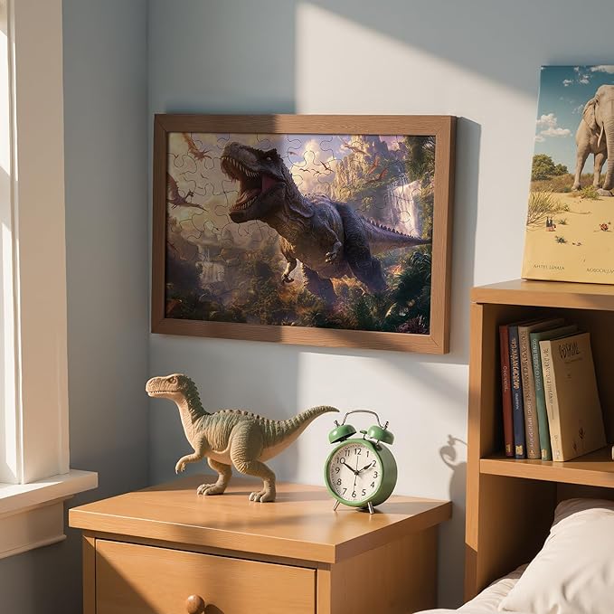 Puzzles for Kids Ages 4-6, Dinosaur Puzzle, Tyrannosaurus Rex Dinosaur Puzzle for Kids Ages 3-5, 48 Piece Puzzles for Kid Jurassic Park, Toddler Puzzles Educational Toys for Boys and Girls