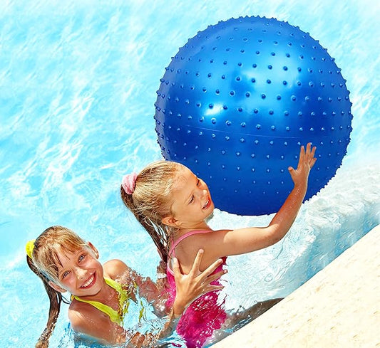 Large Sensory Massage Ball for Kids, Pack of 2 33.5" 85CM Bouncy Exercise Balls for Toddlers, Big Inflatable Toys with Tactile Spikes, Outdoor Giant Yoga Balls, Large Beach Ball