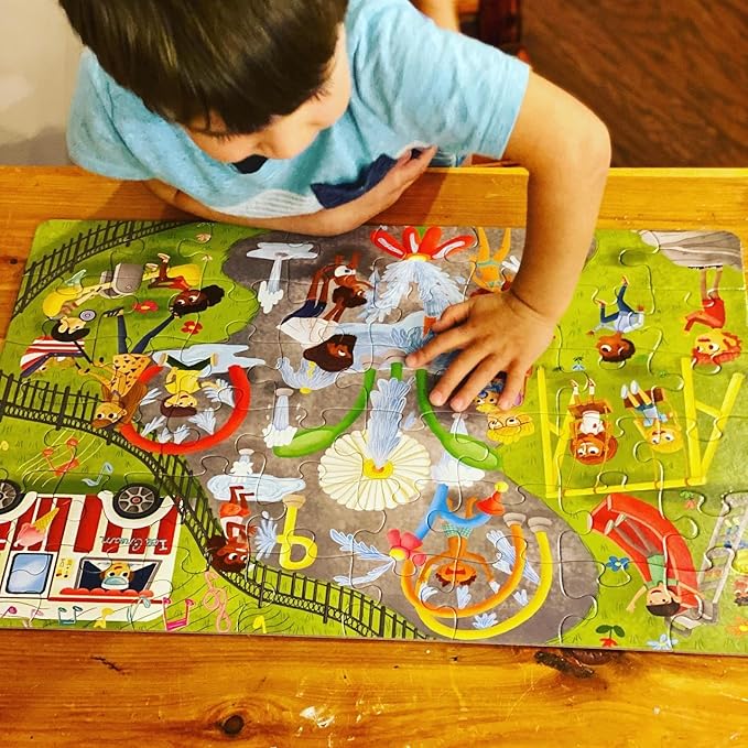 Little Likes Kids - Splash Park Jumbo Puzzle, 48 Pieces, Beginner Jigsaw Floor Puzzle with Multicultural Family Children Preschoolers at Play, Age 4-8
