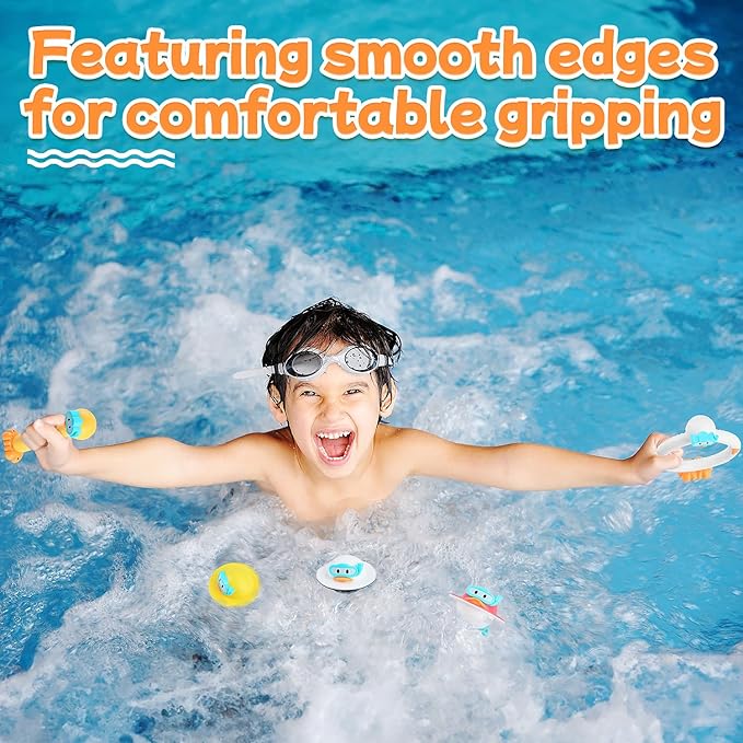 Pool Diving Toys for Kids, 9 PCS Swimming Pool Diving Rings, Summer Duck Dive Sticks with Duck Float Toys for Kids 4-8 8-12, Fun Outdoor Underwater Pool Games for Teens