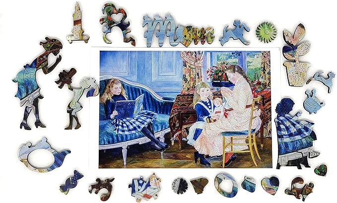 Wooden Puzzle for Adults - Uniquely Shaped Pieces - Made in The USA by FoxSmartBox - 220 Pieces - Children's Afternoon at Wargemont