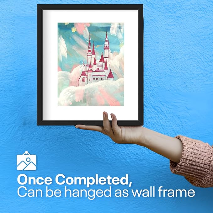 Painting4Real DIY Painting Class Kit for Adults with Video Tutorials: Learn to Paint Pink Castle – How to Paint with Acrylics – Painting & Art Supplies – 9 Piece Acrylic Paint Set