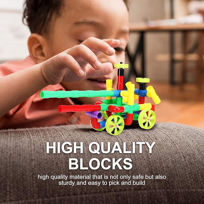 STEM Building Blocks Toy for Kids, Educational Toddlers Preschool Brain Toy Kit, Constructions Toys for 3 4 5 6 7 8 Years Age Boys and Girls–Creativity Kids Materials Toys