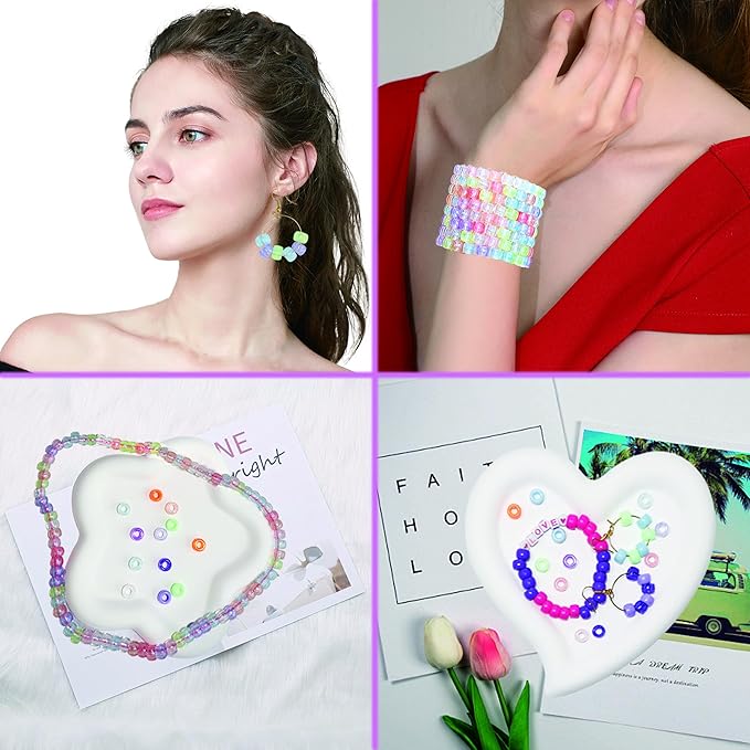 LIS HEGENSA Pony Beads Bulk,Kandi Beads for Necklace Jewelry Making Hair Braiding,Bracelets Making Kits,Hair Bead,Bracelet Beads,Plastic Beads for Crafts Braids Girls(24 Color,1000PCS)