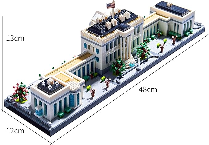 Gift Architecture: The White House Model Building Set - Engaging Micro Block Kit with 3520pcs - Perfect for Adults and Teens - Aesthetically Pleasing Collectible Gift