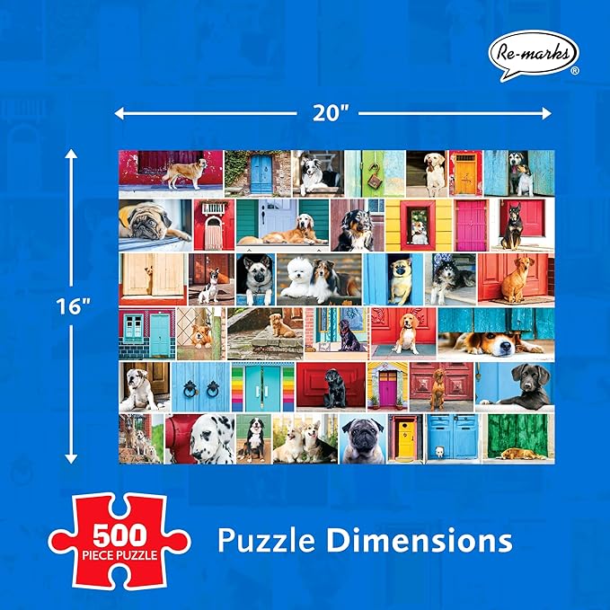 Re-marks Welcome Home Dog-Themed 500-Piece Jigsaw Puzzle for All Ages