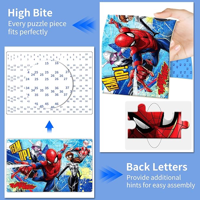 60 Piece Coloful Jigsaw Puzzles, Puzzles for Kids Ages 4-6, Educational Learning Toys for Boys and Girls, Gift for Boys and Girls