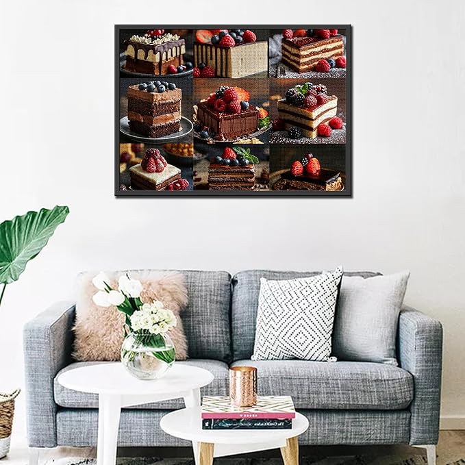 Tucocoo Collage of Decadent Desserts Jigsaw Puzzles for Adults 1000 Pieces, Fruits Cakes Food Art Jigsaw Puzzle Colorful DIY Puzzles for Home Decoration Gifts, Family Puzzle Perfect for Game Nights