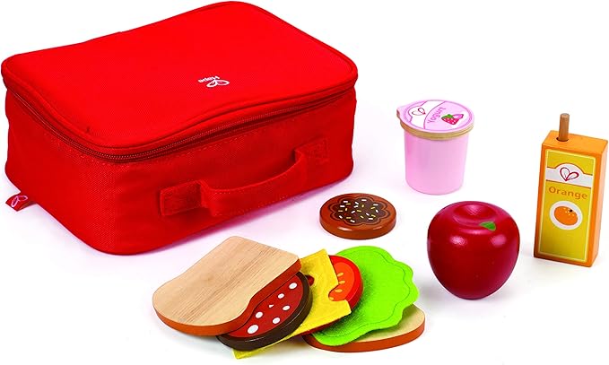 Hape Wooden Lunch Box| Kitchen Pretend Play Food Set and Accessories for Kids