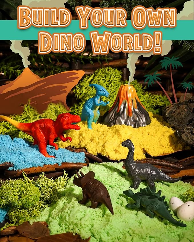 Light-Up Dinosaur Terrarium Kit for Kids, DIY Dino Toys Arts & Crafts Gift for Kid Boys Age 4 5 6 7 8-12 Years Old, LED Night Light with Remote, Birthday Easter Back to School Decoration Present