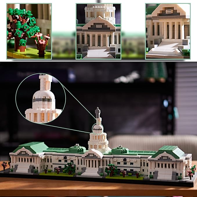 Gift Architecture Capitol Building Model Set - 3630pcs | Micro Blocks | Detailed Designs | Display-Worthy | Great Gift for Adults & Kids