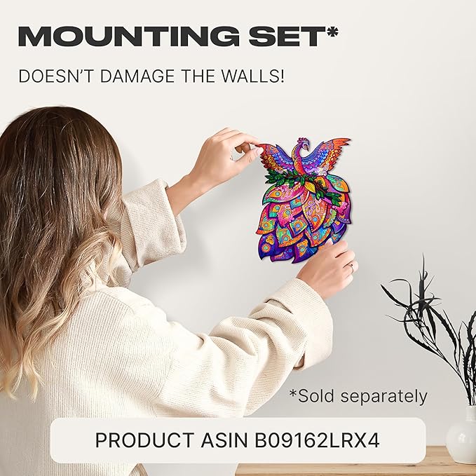 UNIDRAGON Original Wooden Jigsaw Puzzles - Fairy Bird, 107 Pieces, Small Size 7.1 x 9.1, Beautiful Gift Package, Unique Shape Best Gift for Adults and Kids