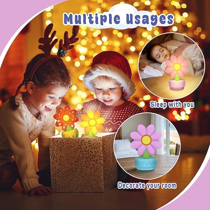 ASIOWELY Paint Your Own 8-Petal Flower Lamp Kits,Arts and Crafts Supplies for Kids Toys Ages 4-6-8,DIY Art Night Light Painting for Girls Ages 5-10,Birthday Gifts for 3-12+ Year Old Toddler Teen Adult