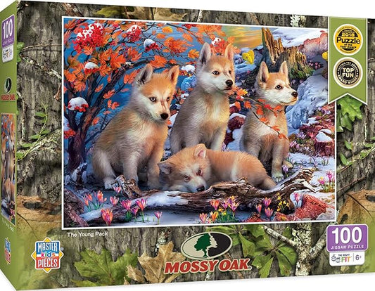 MasterPieces 100 Piece Jigsaw Puzzle for Kids - Mossy Oak The Young Pack - 14"x19"