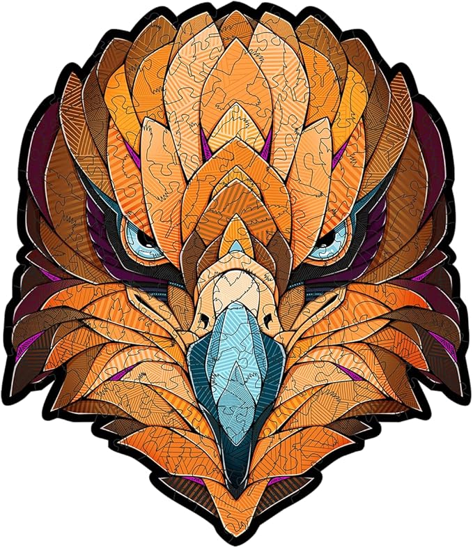 Eco-Wood-Art Wooden Puzzle - Eagle S | Majestic Bird Jigsaw Puzzle for Adults | 3D Eagle Decor | 120 Intricate Pieces | Eco-Friendly Home Decor Gift