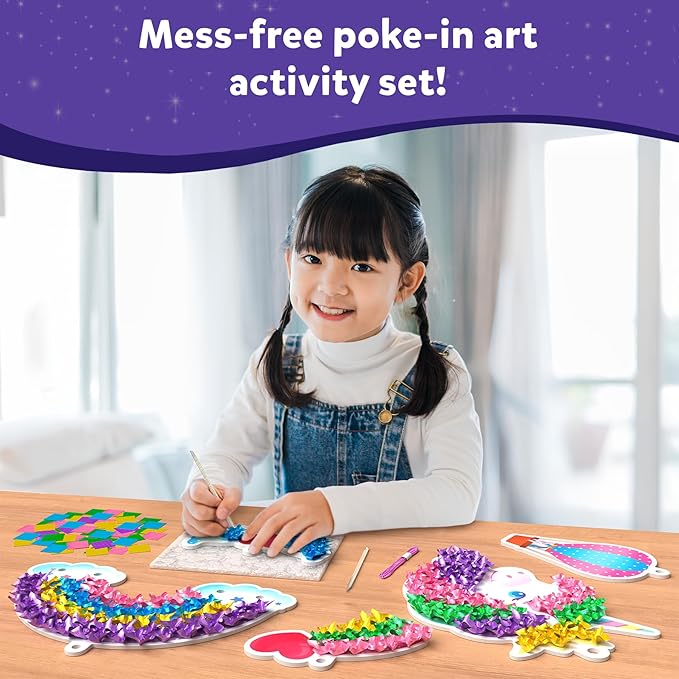 Skillmatics Poke-in Art - Magical Unicorn Dream Decor, Mess-Free Fun for Kids, DIY Wood Craft Kits, Creative Activity, Gifts for Ages 4, 5, 6, 7, 8, 9