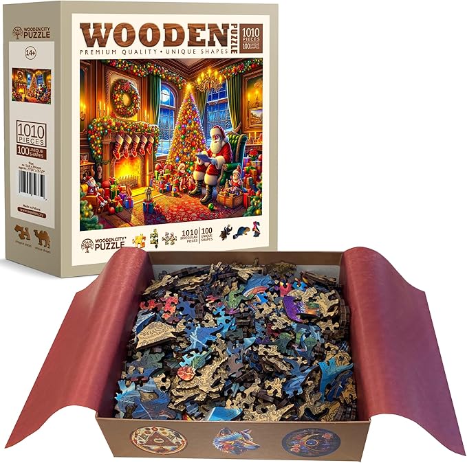 WOODEN.CITY 1000 Piece Christmas Puzzle for Adults - The Magic of Christmas Eve Holiday Puzzle, Made in EU