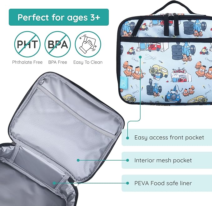 Wildkin JumpOff Jo Insulated Lunch Box – Durable, Reusable for Kids – Jo's Garage