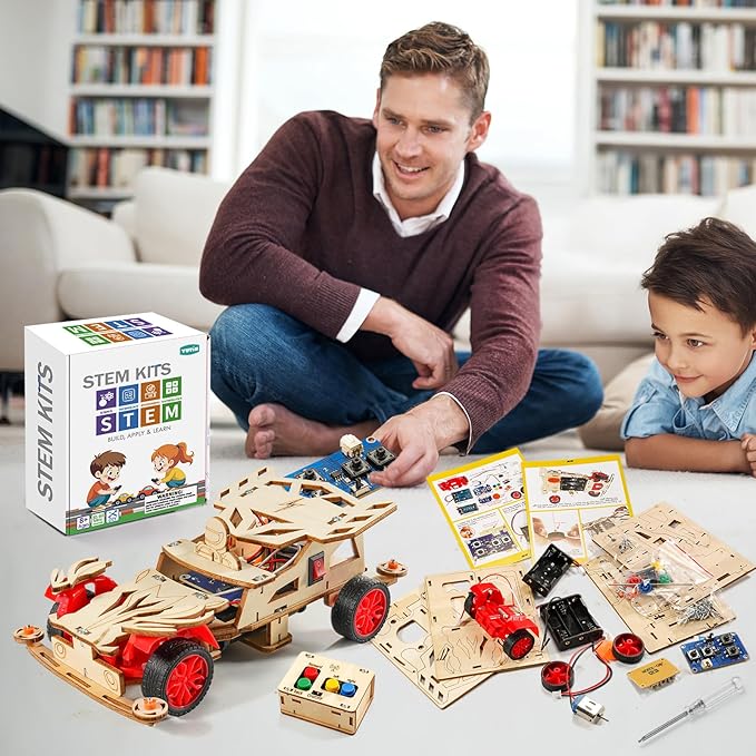 STEM Kits for Kids Age 8-10, STEM Toys for Boys 8-12, Remote Control Model Car Building Kits, Wood 3D Puzzles 8-13, Science Crafts Projects, Gifts for 8 9 10 11 12 13 14 Year Old Teen Boys Girls