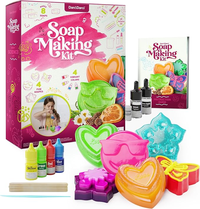 Dan&Darci Soap Making Kit for Kids - Crafts Science Toys - Birthday Gifts for Girls and Boys Age 6-12 Years Girl DIY Kits - Best Educational Craft Activity Gift for 6-12 Year Old Kid
