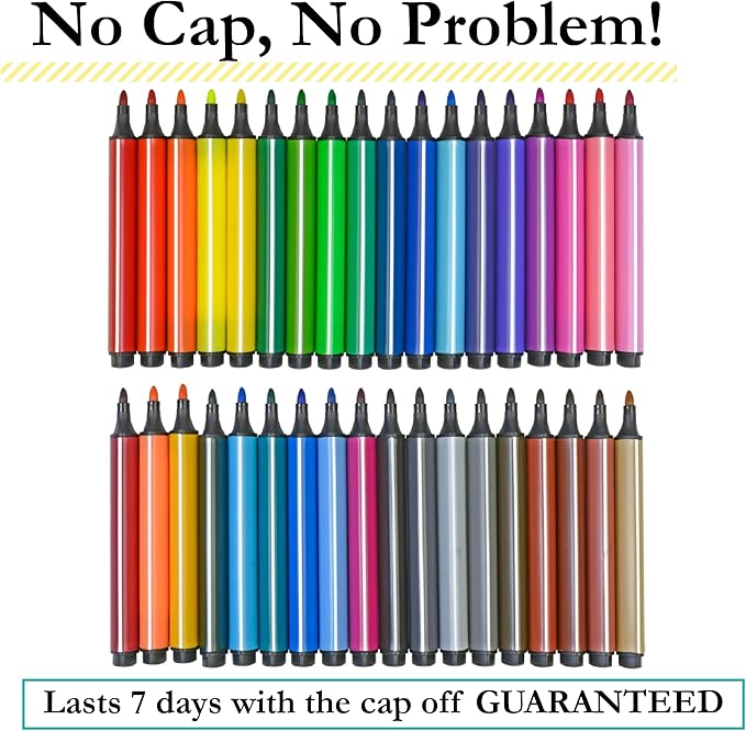 The Pencil Grip Magic Tri Stix, Non-Toxic and Washable Markers For Kids, 36 Assorted Stix Markers, TPG-399