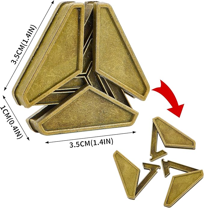 Brain Teaser Puzzles- 3 PCS Metal Puzzles Kit Metal Cast Puzzle Games Toys Unlock Interlock Puzzles Box Mind IQ Logic Test Disentanglement Games Toys for Adults School WP140A