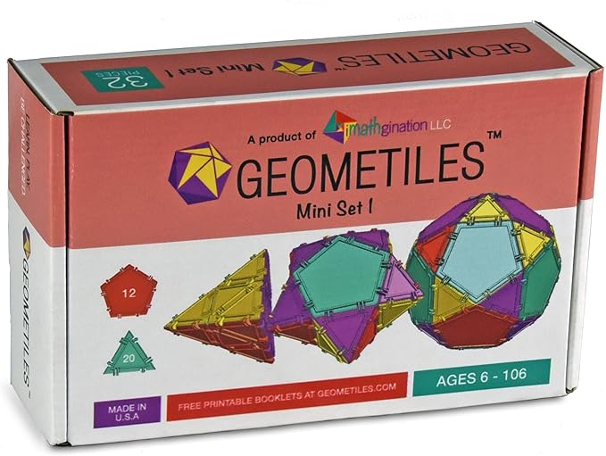 3D Building Set for Learning Math, Includes Many Online Activities, 32-pc, Made in USA (Pentagon/Triangle)