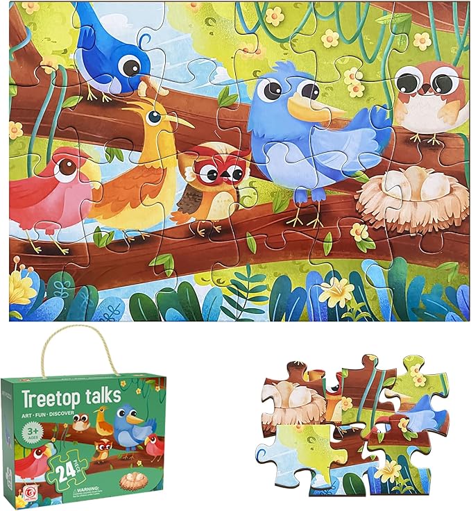 Jumbo Floor Puzzle for Kids,Large Jigsaw Puzzles 24 Piece for Kids Ages 3-5 (Treetop Talks)