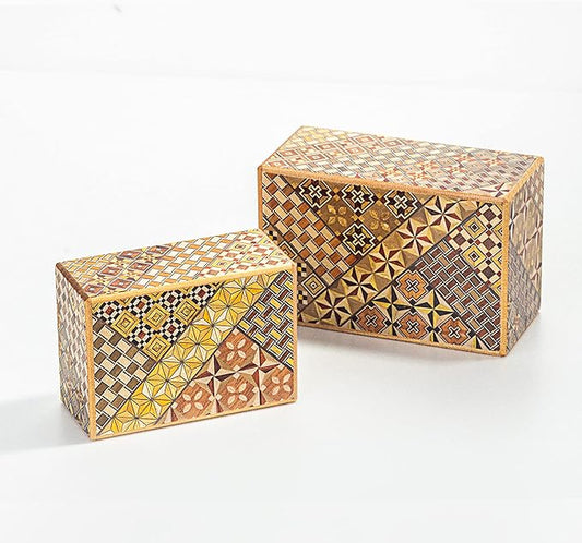 Wooden Secret Puzzle Box, 4 Sun 12 Steps, Japan Made, with Original Gift Box