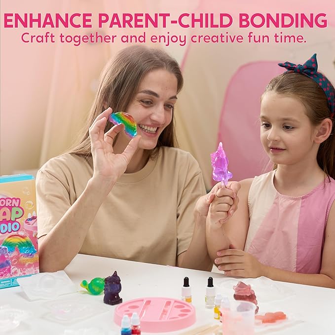 Klever Kits Unicorn Soap Making Kit- 4 Molds Girl Crafts DIY Project, Unicorn Girl Gifts, Kids Birthday Gift for Aged 6+, Science STEM Activity Teenage Gifts for Toddler Ages 6 7 8 9 10 11 12
