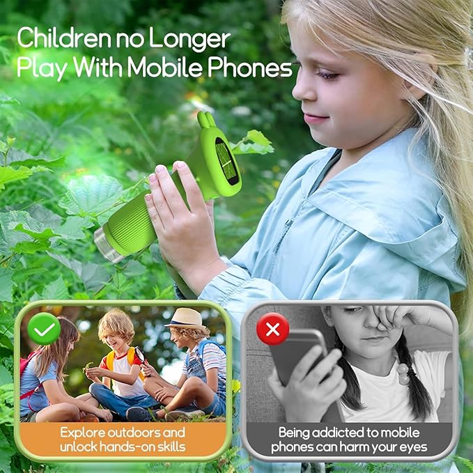 Kids Microscope Pocket Microscope -1000X Portable Microscope for Kid | Photo and Video Mini Microscopes | 2'' Digital Little Scientist Microscopes for 3-10 Age Years Old Boys Girls Toys Gifts (Green)